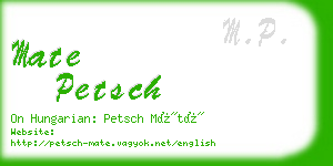 mate petsch business card